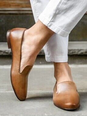 Thursday Boot Company Women's Eden Leather Slip-On Loafers Ginger Size 6.5 Brown